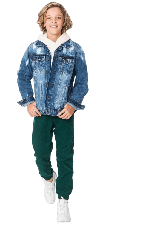 Kid in Denim Jacket Image 1